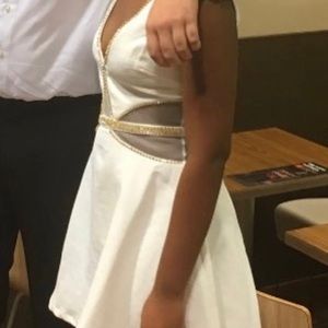 Cream Dress w/ Beaded Gold